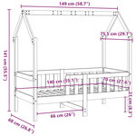 vidaXL Cadre de lit d'enfants forme de maison 70x140cm bois pin massif