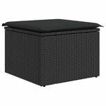 vidaXL Salon de jardin 7 Pièces avec coussins noir résine tressée