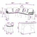 vidaXL Ensemble de canapé de jardin 4 Pièces Noir polyrotin