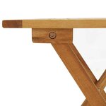 vidaXL Chaise longue d'extérieur repose-pieds et table Acacia solide