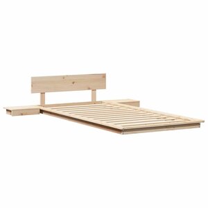 vidaXL Cadre de lit avec tête de lit Marron 90 x 200 cm bois