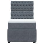 vidaXL Sommier à lattes de lit et matelas Gris foncé 90x200 cm Velours