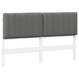 vidaXL Tête de lit capitonnée Blanc et gris clair 150 cm Pin massif