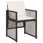 vidaXL Ensemble à manger de jardin et coussins 11 Pièces marron rotin