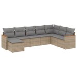 vidaXL Salon de jardin avec coussins 8Pièces mélange beige résine tressée