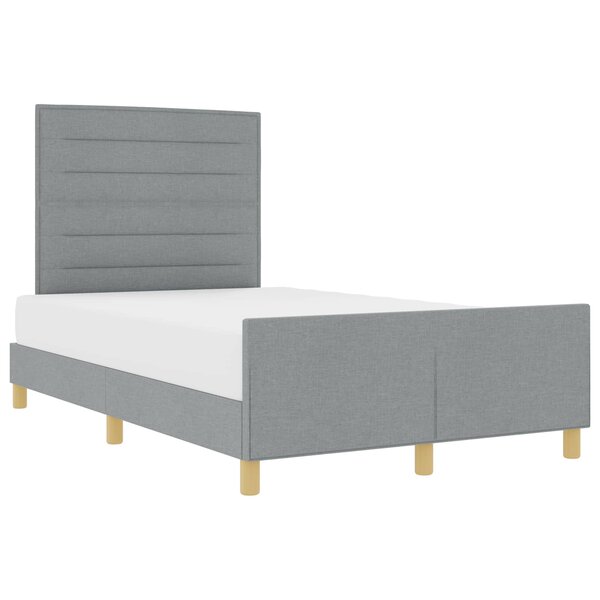 vidaXL Cadre de lit avec tête de lit Gris clair 140 x 190 cm tissu