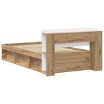 vidaXL Cadre de lit avec rangement Chêne artisanal 90 x 200 cm