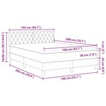 lit à ressort vidaXL avec matelas et LED gris foncé 140x200 cm en velours