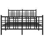 vidaXL Cadre de lit métal sans matelas avec pied de lit noir 137x190cm