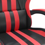 vidaXL Chaise de jeu pivotante et repose-pied Noir et rouge Similicuir