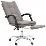 vidaXL Fauteuil inclinable de bureau Taupe Tissu