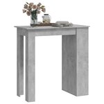 vidaXL Table de bar à étagère de rangement Gris béton 102x50x103 5 cm