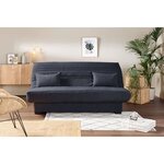 Banquette clic clac 3 places - Matelas 17 cm - Tissu gris anthracite - 199 x 96 x 103 cm - CHLoe