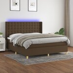 vidaXL Sommier à lattes de lit matelas et LED Marron foncé 180x200cm