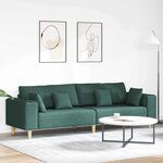 vidaXL Canapé avec coussin Vert foncé 250 x 77 x 76 cm tissu