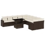 vidaXL Salon de jardin et coussins 11 Pièces marron résine tressée