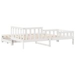 vidaXL Lit de jour avec gigogne et tiroirs sans matelas blanc 90x190cm