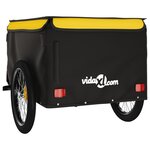 vidaXL Remorque de vélo noir et jaune 45 kg fer