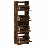 vidaXL Armoire à chaussures 4 tiroirs rabattables chêne 60x42x204 cm