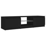 vidaXL Meuble TV avec lumières LED noir 140x40x36 cm