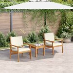 vidaXL Ensemble de canapé de jardin 3 Pièces Marron 45 x 45 x 38cm