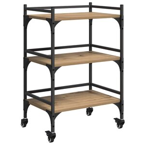 vidaXL Chariot de cuisine Chêne artisanal 50 x 35 x 75 5 cm