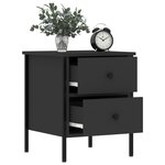 vidaXL Tables de chevet 2 Pièces noir 40x42x50 cm bois d’ingénierie