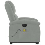 vidaXL Fauteuil de massage inclinable Gris clair Velours
