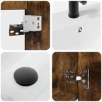 vidaXL Meuble de salle de bain avec robinet Chêne fumé