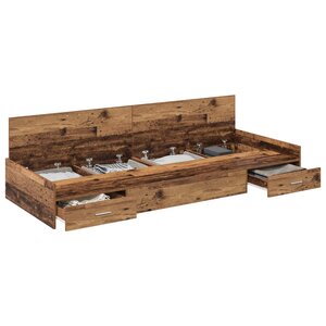 vidaXL Cadre de lit Bois Ancien 90 x 200 cm Bois d'ingénierie