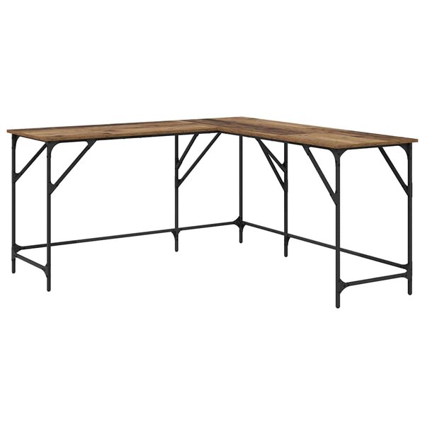 vidaXL Bureau Bois Ancien Bois d'ingénierie 149 x 149 x 75 cm