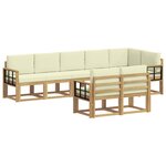 vidaXL Ensemble de canapés d'extérieur 8 pc Blanc et crème Polyester