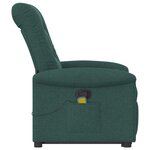vidaXL Fauteuil inclinable de massage Vert foncé Tissu