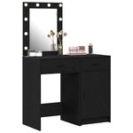 vidaXL Table de Toilette 2 Pièces Noir 50 x 41 x 135 cm Bois d'ingénierie