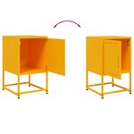vidaXL Table de chevet jaune moutarde 36x39x60 5 cm acier