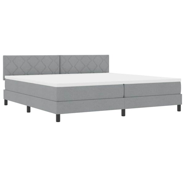 vidaXL Lit à ressorts avec matelas et LED gris clair 200x200 cm en tissu