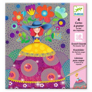 Djeco DJ09725 - Cartes à gratter - Le bal des coquettes