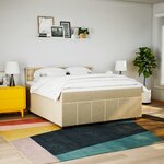vidaXL Sommier à lattes de lit avec matelas Crème 180x200 cm Tissu