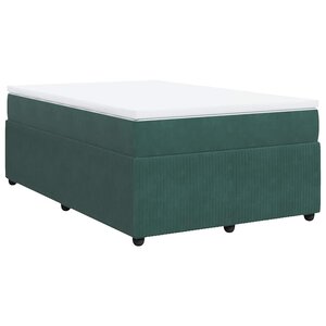 vidaXL Sommier à lattes de lit et matelas Vert foncé 120x200cm Velours
