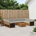 vidaXL Ensemble de canapés d'extérieur 10 Pièces Naturel et gris clair