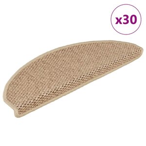 vidaXL Tapis d'escalier autocollants 30 Pièces 65x21x4 cm sable