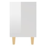 vidaXL Tables de chevet pieds en bois 2 Pièces Blanc brillant 40x30x50 cm
