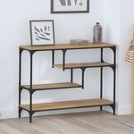 vidaXL Table console avec étagère chêne artisanal 100 x 30 x 75 cm
