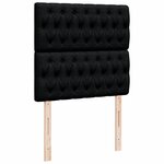 vidaXL Sommier à lattes de lit et matelas Noir 80x200 cm Tissu