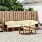 vidaXL Ensemble de canapés d'extérieur 8 pc Naturel et Crème Polyester