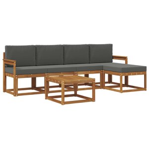 vidaXL Ensemble de canapés d'extérieur 6 pc Naturel et Anthracite