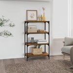 vidaXL Bibliothèque Chêne fumé 60x33x100 cm Bois d'ingénierie