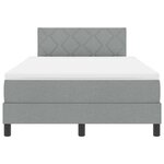 vidaXL Lit box spring avec matelas & LED gris clair 120x190 cm tissu