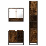 vidaXL Ensemble de meubles de salle de bain 3 Pièces Chêne fumé