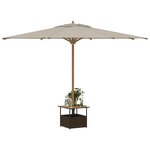 vidaXL Table de jardin avec trou de parasol marron résine tressée